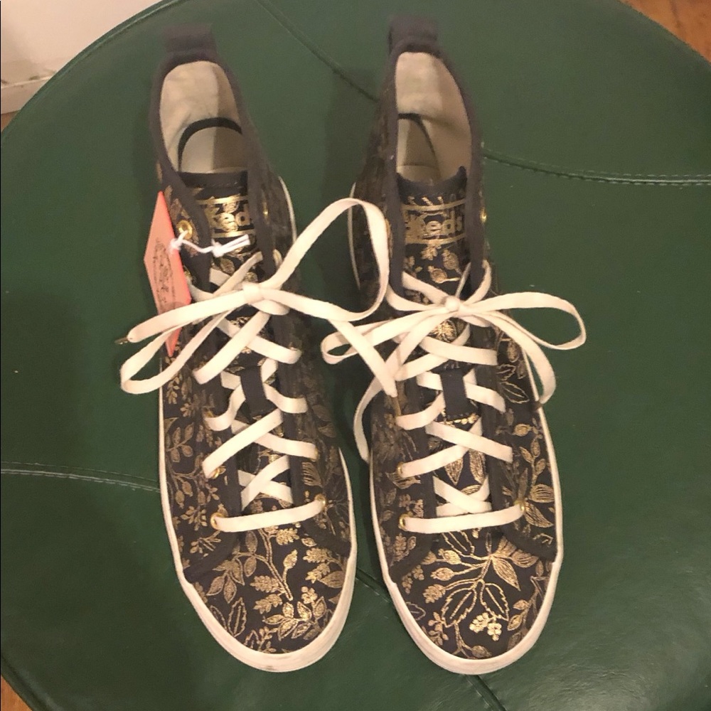 Rifle Paper Co x Ked’s Black and Gold High-Tops